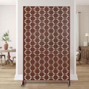 47-inches W x 72-inches H Brown Galvanized Sheet Screen Outdoor and lndoor Divider for Balcony Patio Garden Room Divider ( Square 01) - 1 of 4
