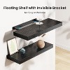 AMADA HOMEFFING 3 PCS Floating Shelf Set in Black, Wall Shelves with Hidden Brackets, Wall Shelves, Suitable for Bedrooms, Bathrooms, Living Rooms - 4 of 4