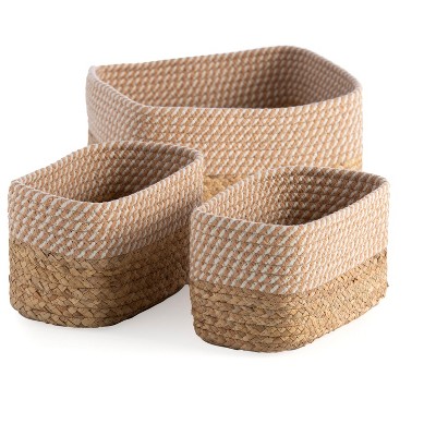 Assorted Set Of 3 Natural Nusa Organizer Baskets - Shiraleah