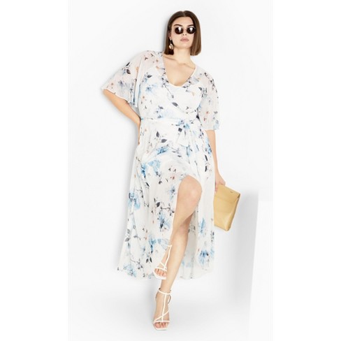 Women's Plus Size Shy Orchid Maxi Dress - ivory | CITY CHIC - image 1 of 4