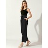 INSPIRE CHIC Women's Tie Knot High Waist Pleated Wide Leg Pants with Pockets - 2 of 4