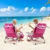 Costway 1/2 PCS Folding Beach Chair for Adult Lightweight Aluminum Camping Chair withStorage Bag Blue/Red - 4 of 4