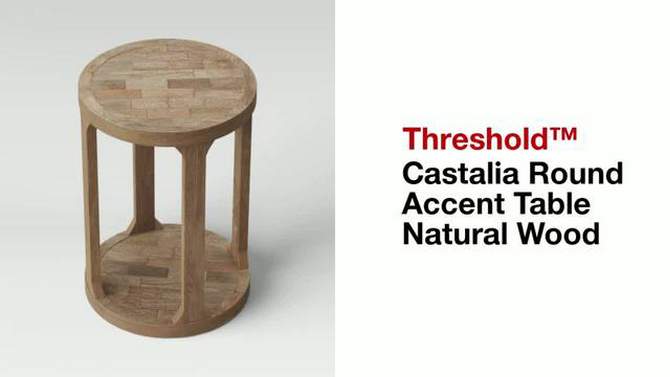 Castalia Round Accent Table Natural Wood - Threshold&#8482;, 2 of 12, play video