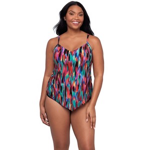 Trimshaper Women's Hank Handkerchief Tankini Swimsuit Top - 1 of 3