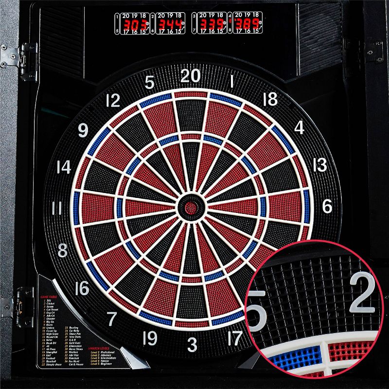 MD Sports New Haven Electronic Dartboard with Cabinet, 6 of 10