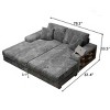 CAVINAS Convertible Sofa Bed, Modern Convertible Sectional Sofa, Corduroy Loveseat for Living Room - 4 of 4