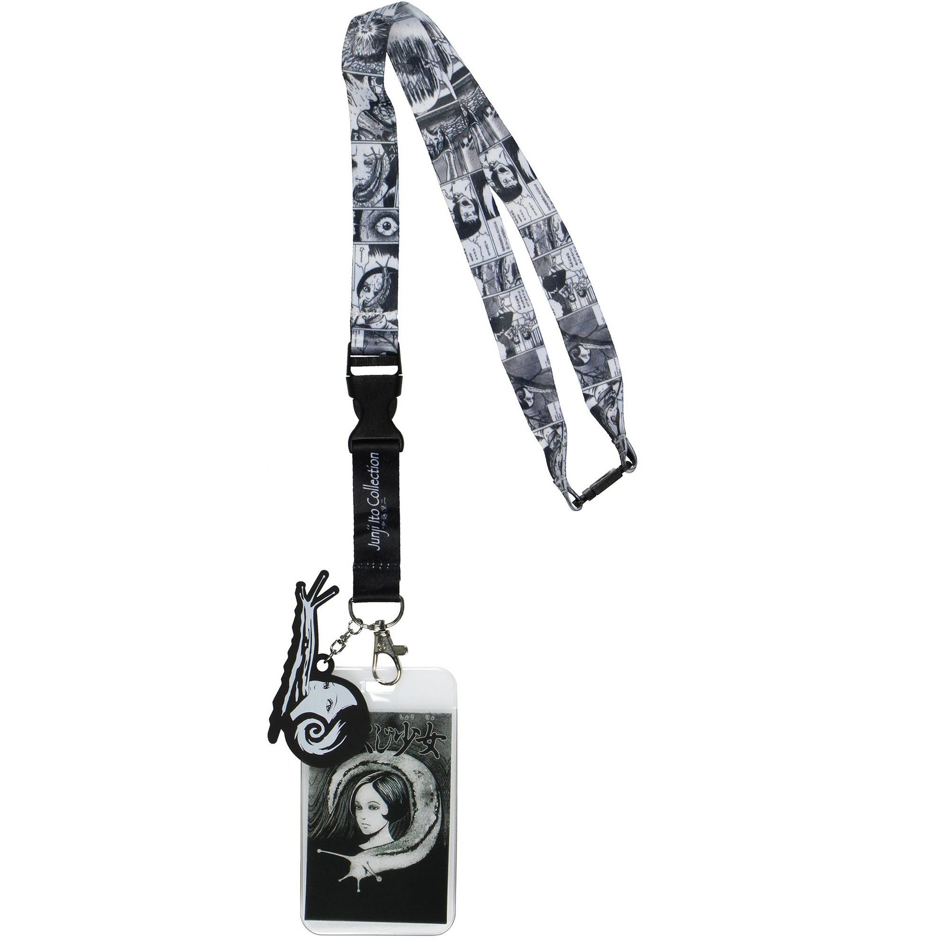 Junji Ito Collection ID Lanyard Badge Holder w Rubber Pendant For Keys Keychain