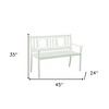 HomeRoots 45" White Metal Garden Patio Bench - 3 of 4
