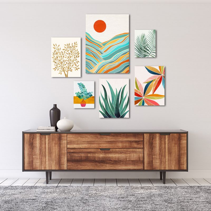 Set 4 Modern Tropical Canvas 6 Piece Gallery Wall Set - Americanflat, 3 of 12