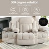 Ridstar Rocking Massage Sofa with Heating Function and Cup Holder For Bedroom & Living Room-Beige - 4 of 4