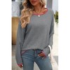V For City Women's Contrast Trim Long Sleeve Crewneck Sweater Pollover Tops - 2 of 4