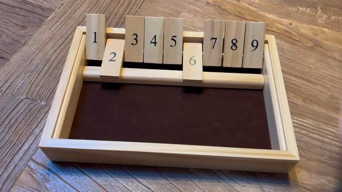 WE Games 9 Number Shut the Box Board Game, 11 in., 2 of 7, play video
