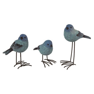 Transpac Resin 5.5 in. Multicolor Spring Leggy Bunting Birds Set of 3