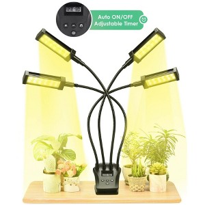 Garden Elements 4 Heads Clip-on Grow Light Growing Lamp for Indoor Plant Hydroponics, 96W LED, Black - 1 of 4