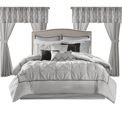 Gray King Microfiber 24-Piece Bed in a Bag Set