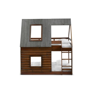 Twin Over Twin Cascade Log Cabin Bunk Bed - Ti Amo