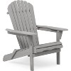 Oversart Wood Lounge Patio Chair For Garden Outdoor Wooden Folding Adirondack Chair Set Of 2 Solid Cedar Wood Lounge - 2 of 4