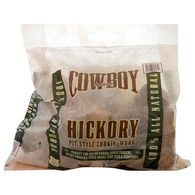 Cowboy .65 cu ft Hickory Cooking Wood: Kiln Dried, Long-Burning Fire Logs for Grills & Smokers