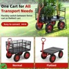 Steel Garden Cart, 880LBS/1400LBS Heavy Duty Garden Dump Cart, Meatl Utility Wagon with Removable Sides & 180° Rotating Handle - 2 of 4