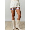 Women's Sequin Curved Hem Paper Bag Shorts - Peach Love - 2 of 3