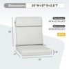 Aoodor Outdoor High Back Dining Chair Cushion Set, Water Proof & Stain Resistant Polyester Fabric Cover with Ties and Zipper, Set of 4 - 3 of 4