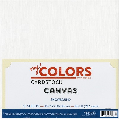 My Colors Canvas Cardstock Bundle 12"X12" 18/Pkg-Snowbound