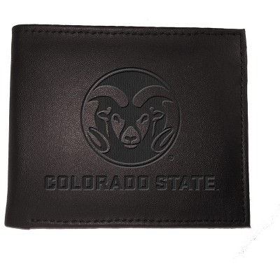 Evergreen NCAA Colorado State Rams Black Leather Bifold Wallet Officially Licensed with Gift Box