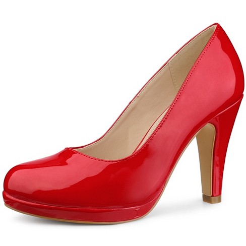 red stiletto pumps