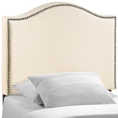 Modway Curl Linen Fabric Upholstered Twin Headboard With Nailhead Trim ...