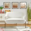 Aida Contemporary Velvet Loveseat Sofa  with Recessed Arms for Living Room and Bedroom and small space| Karat Home - 3 of 4