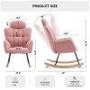Accent Chairs Living Room,Accent Chairs With Arms,High Backrest And Pillows,Rocking Chair For Nursery,Rocking Chair Glider-Maison Boucle‎ - 4 of 4