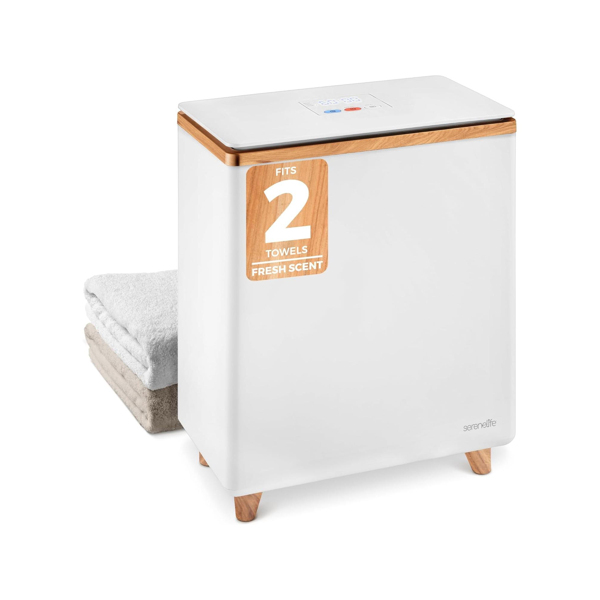 SereneLife 20L Large Capacity Towel Warmer Bucket - Stainless Steel with Aromatherapy Tablet SLTLR350