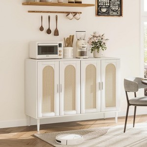 Garvee Sideboard Buffet Cabinet with 4 Rattan Doors ¨C Multifunctional Storage for Dining Room, Kitchen - 1 of 4