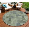 Green And Mint Green Geometric Washable Indoor Outdoor Area Rug - 2 of 4