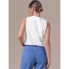 INSPIRE CHIC Women's Sleeveless V Neck Button Down Jean Crop Denim Tank Tops - 4 of 4