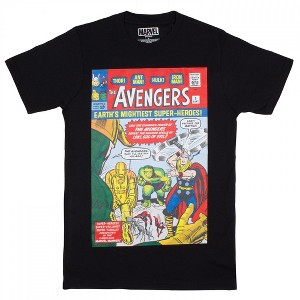 Adult The Avengers "Earth's Mightiest Super-Heroes!" Comic Cover T-Shirt - 1 of 2