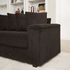 104 inch Luxe Oversized Beige Corduroy L Shaped Sofa with Chaise and 8 Pillow for Living Room Apartment Bedroom - 4 of 4