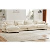 Oversized 166" Velvet Modular L-Shaped Sectional Sofa with Bolstered Armrests and Ottoman, 5-Piece Free combination Sofa - 2 of 4