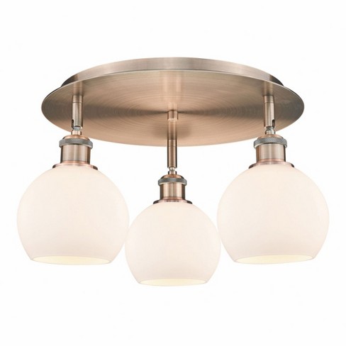 Innovations Lighting Athens 3 - Light Flush Mount In Antique Copper ...