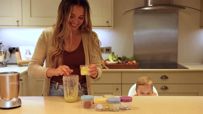 6pk Prep Baby Food Storage Containers, 4 oz Leak-Proof, BPA Free Glass Baby Food Jars for Feeding, 2 of 11, play video