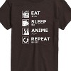 Men's - Instant Message - Eat Sleep Anime Repeat Short Sleeve Graphic T-Shirt - 2 of 4