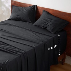 Deep Pocket Sheets Set - Fits Mattresses Up to 21 Inches Thick - 4 Piece GentleSoft™ Bed Sheets, Moisture Wicking, Soft & Cooling Bedsheet & Pillowcas - 1 of 4