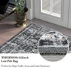 Area Rug, Home Decor Washable Vintage Distressed Floral Rug - Non-Slip Ultra-Thin (0.2in) Stain Resistant Carpet - 3 of 4