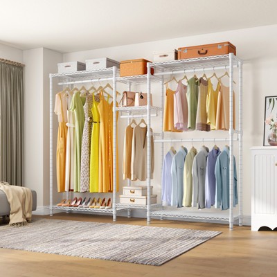 White Heavy Duty Wire Freestanding Closet Organizer