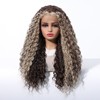 Jessie's Wig 22 Inch Curly 13*3.5 Synthetic Lace Wigs Brown Skunk Stripe With Blonde 1 Pc/Pack - 2 of 4