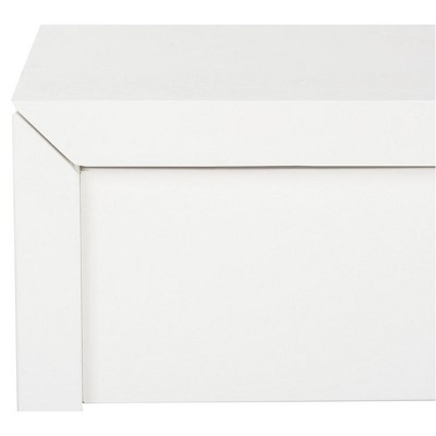 White Rectangular Wood Lift-Top Coffee Table with Storage