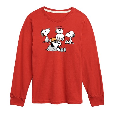 Peanuts Snoopy Siblings Long Sleeve Graphic T-shirt - Red - 3t : Target