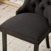 Gulches Collection 2-Pcs Dining Chairs, Black Fabric & Black Legs, Tufted Design, Solid Wood Frame, Nailhead Trim for Modern Homes - 4 of 4