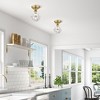 Livex Lighting Brussels 1 - Light Semi-Flush Mount in  Natural Brass - 4 of 4