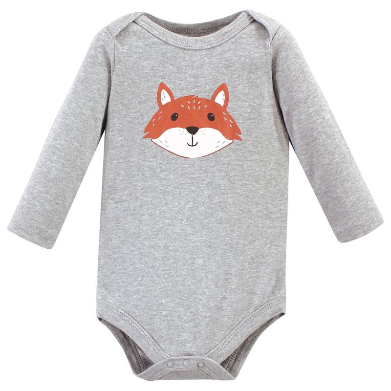 Hudson Baby Infant Boy Cotton Long-Sleeve Bodysuits, Little Fox, 3 of 6